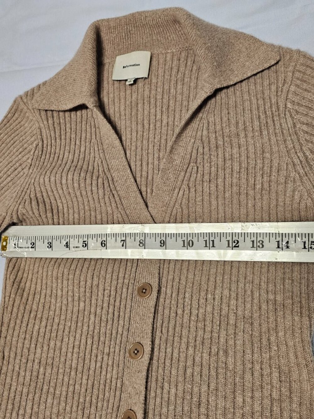 Reformation Shea Cashmere Collared Cardigan Sweater Women Size XS - Picture 12 of 15